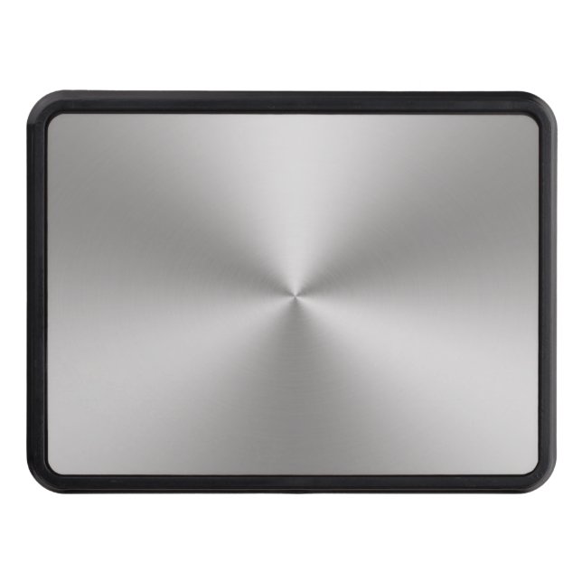 Modern Silver Brushed Metal Look Hitch Cover (Front)