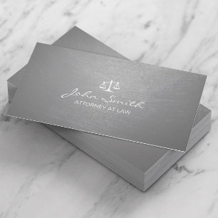 Modern Silver Brushed Texture Lawyer/Attorney Business Card