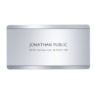 Modern Silver Chic Simple Design Shipping Address Label