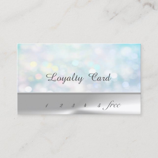 Modern Silver Colorful  Bokeh   Loyalty Card (Front)