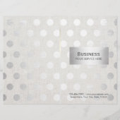 Modern Silver Dots Classy Linen Bi-Fold Brochures (Front)