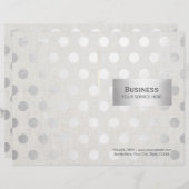 Modern Silver Dots Classy Linen Bi-Fold Brochures (Front/Back)