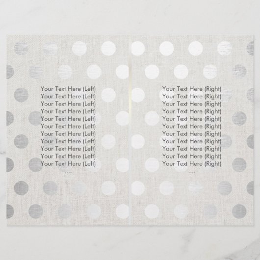 Modern Silver Dots Classy Linen Bi-Fold Brochures (Back)