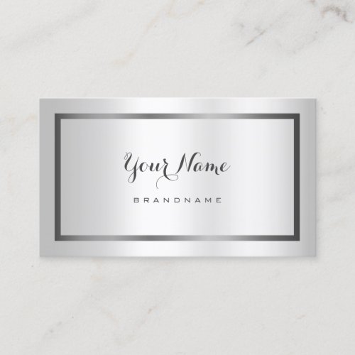 Modern Silver Effect with a Stylish Frame Business Card