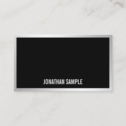 Modern Silver Elegant Simple Template Professional Business Card
