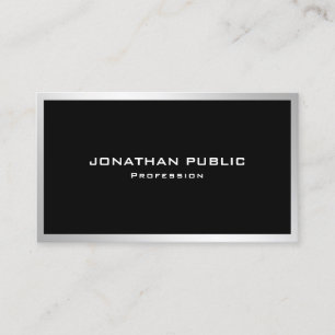 Modern Silver Elegant Simple Template Professional Business Card
