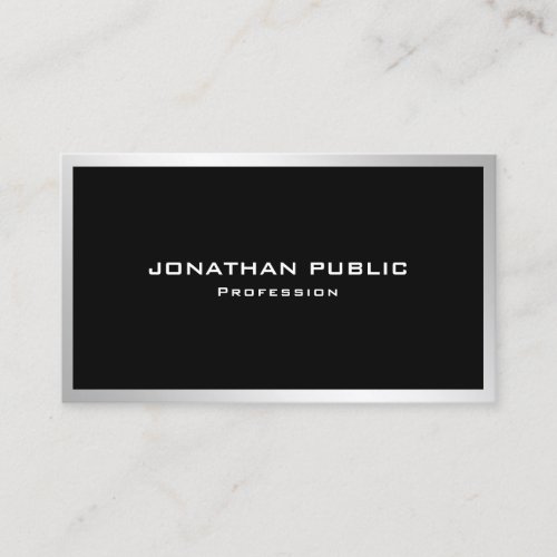 Modern Silver Elegant Simple Template Professional Business Card