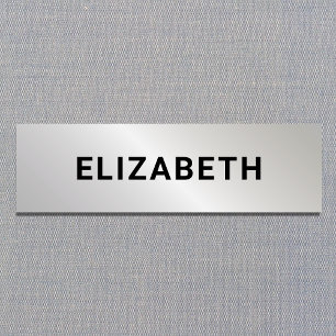 Modern Silver Employee Name Tag
