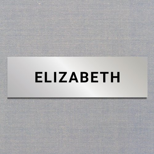 Modern Silver Employee Name Tag