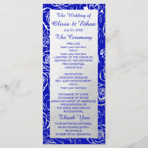 Modern Silver Floral on Royal Blue Program