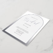 Modern Silver Foil Arch Script Bridal Shower Foil Invitation (Rotated)