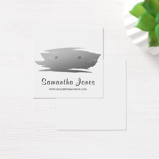 Modern Silver Foil Brushstroke, Jewelry Display (Desk)