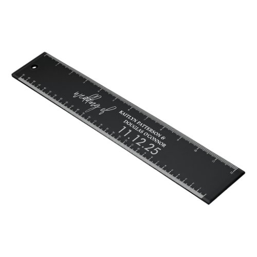 Modern Silver Foil Script Wedding Favor Ruler