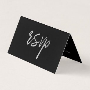 Modern Silver Foil Script with Photo RSVP Card