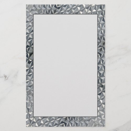 Modern Silver Geometric Design Stationary Sheet Stationery