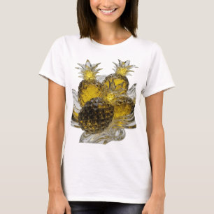 Modern Silver GLASS PINEAPPLES Quote Design T-Shirt