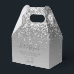 Modern Silver Glitter Bat Mitzvah Favor Boxes<br><div class="desc">This fantastic silver glitter Bat Mitzvah thank you favor box would be perfect for your event. It would be great for a candy station, on a thank you gift table, or at each place setting with a favor. Be sure you order enough for all your guests. It is part of...</div>