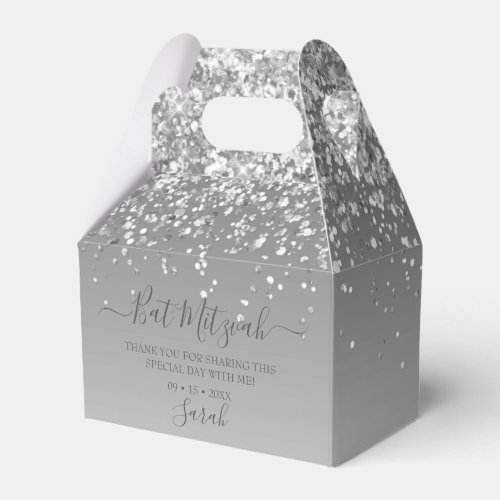 Modern Silver Glitter Bat Mitzvah