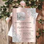 Modern Silver Glitter Drips 18th Birthday  Invitation<br><div class="desc">A modern,  chic,  and glamorous with silver glitter drips on a rose gold background.</div>