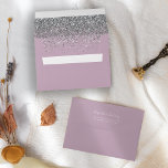 Modern Silver Glitter Dusty Purple Wedding Envelope<br><div class="desc">The inside of this elegant modern wedding invitation envelope features a silver faux glitter design on a dusty lavender purple background. Customize the back flap with the names of the bride and groom in white handwriting script and return address in copperplate font on a dusty lavender background.</div>