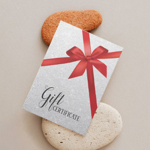 Modern Silver Glitter Holiday Gift Certificates