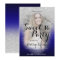 Modern silver glitter ombre blue photo Sweet 16
