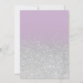 Modern silver glitter ombre lavender Sweet 16 Invitation (Back)
