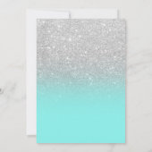 Modern silver glitter ombre teal ocean (Back)