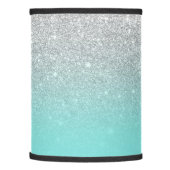 Modern silver glitter ombre teal ocean lamp shade (Left)