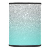 Modern silver glitter ombre teal ocean lamp shade (Right)