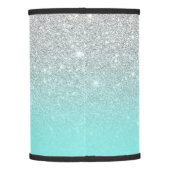 Modern silver glitter ombre teal ocean lamp shade (Back)