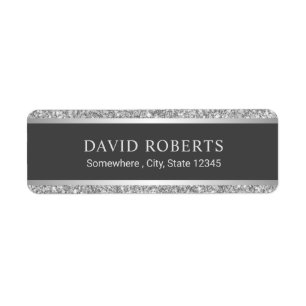 Modern Silver Glitter Professional Label