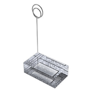 Modern Silver Glitter Table Card Holder