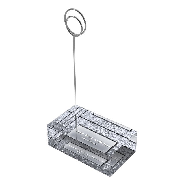 Modern Silver Glitter Table Card Holder (Corner)