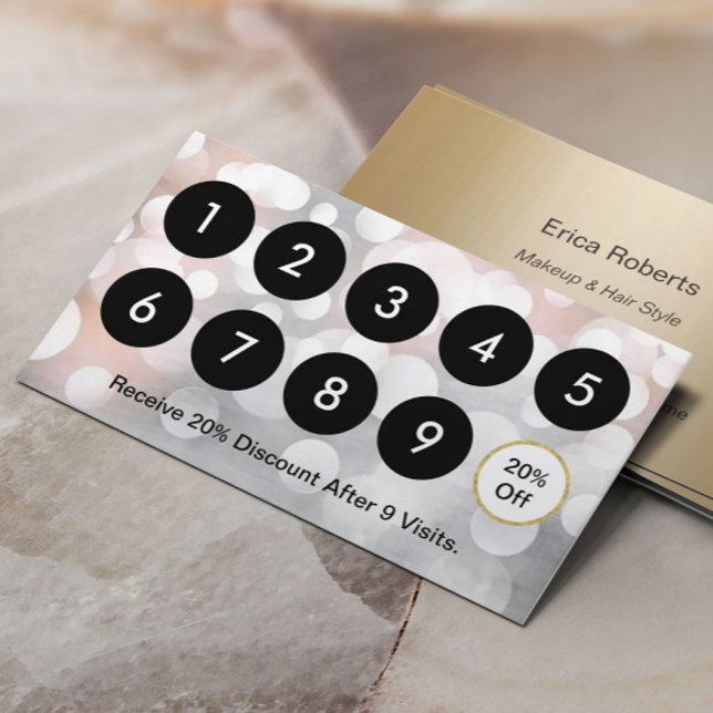 Modern Silver & Gold Beauty Salon Loyalty Card (Creator Uploaded)