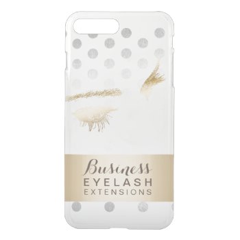 Modern Silver & Gold Eyelash Extensions Iphone 8 Plus/7 Plus Case by caseplus at Zazzle