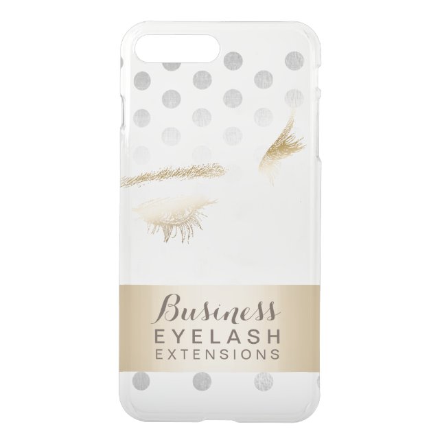 Modern Silver & Gold Eyelash Extensions Uncommon iPhone Case (Back)