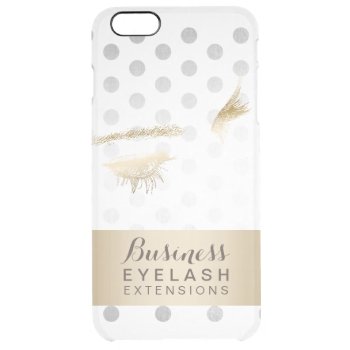 Modern Silver & Gold Eyelash Extensions Clear Iphone 6 Plus Case by caseplus at Zazzle