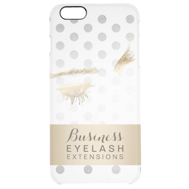 Modern Silver & Gold Eyelash Extensions Uncommon iPhone Case (Back)