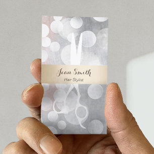 Modern Silver & Gold Hair Stylist Appointment Card