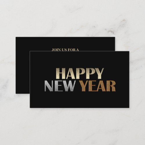 Modern Silver  Gold New Years Eve Party Ticket Enclosure Card