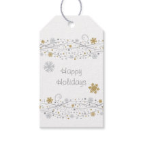 Modern Silver & Gold Snowflake Party Favor Tags