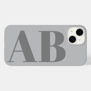 Modern Silver Gray initial minimal contemporary Case-Mate iPhone 14 Case
