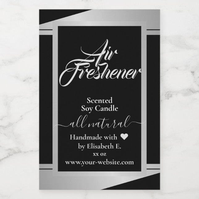 Modern Silver Gray Product Candle Packaging Labels (Single Label)