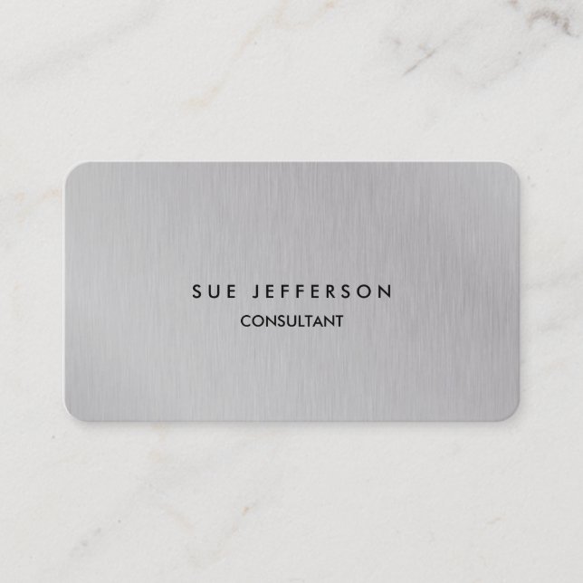 Modern Silver Gray Professional Creative Elegant Business Card (Front)