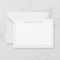 Modern Silver Gray Professional Simple Thin Border