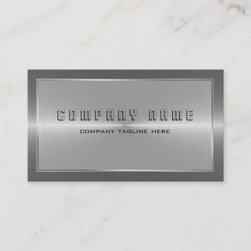 Modern Silver Gray Stainless Steel Look Business Card