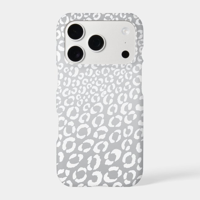 Modern Silver Leopard Outline Case-Mate iPhone Case (Back)
