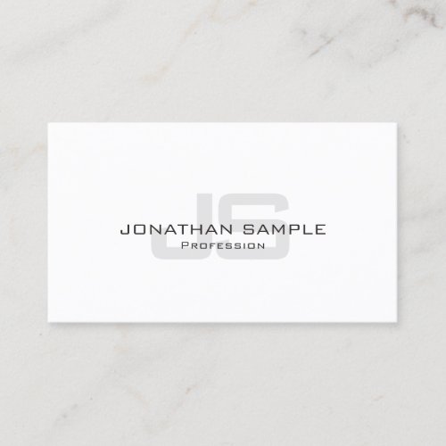 Modern Silver Look Creative Monogrammed Trendy Business Card