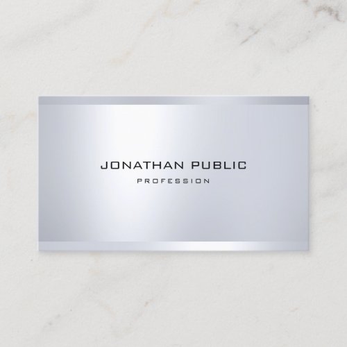 Modern Silver Look Elegant Simple Plain Glamour Business Card